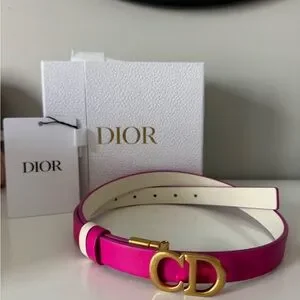 Dior | Accessories | Dior Fuchsia And Gold Womens Belt  display picture 1